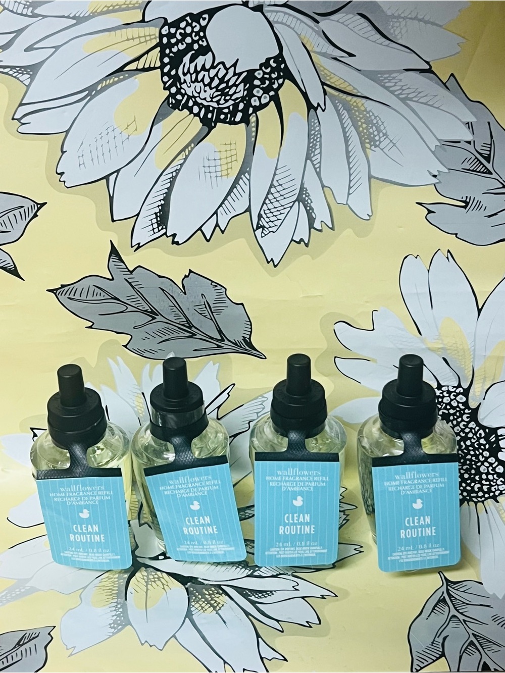 4-Pack Bath & Body Works CLEAN ROUTINE Home Fragrance Wallflowers Refills
